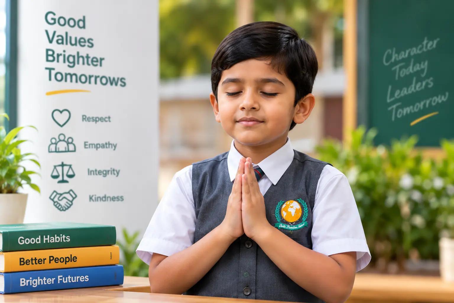 Students participating together in a mindful school activity