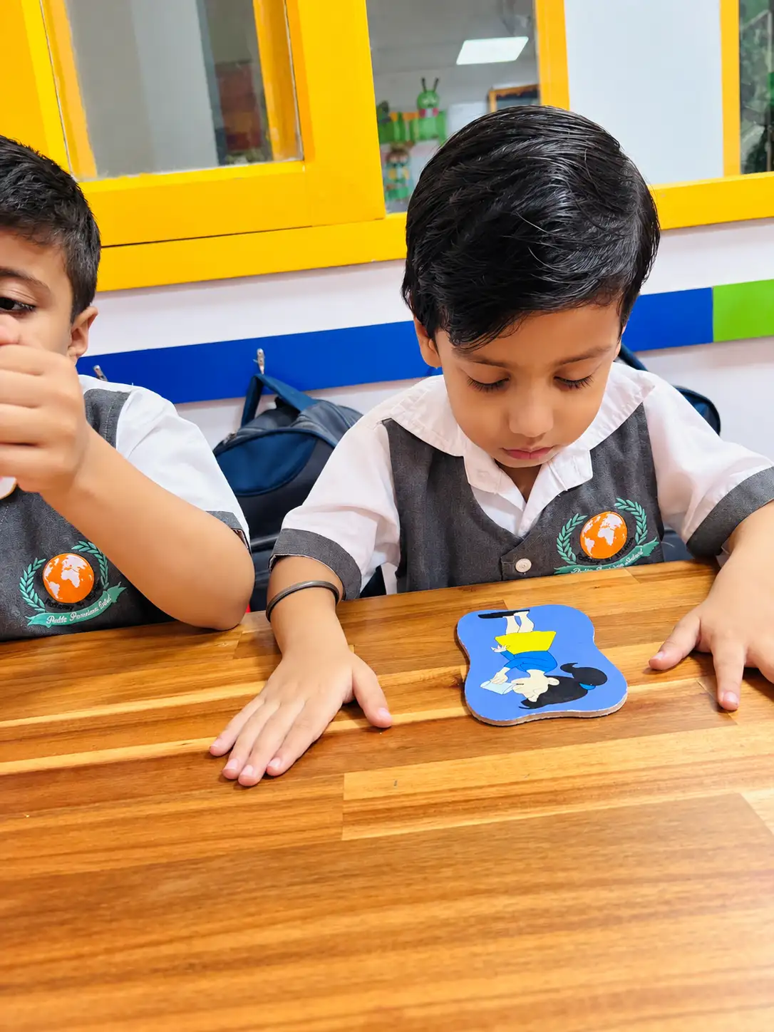 A student concentrating on an individual learning task