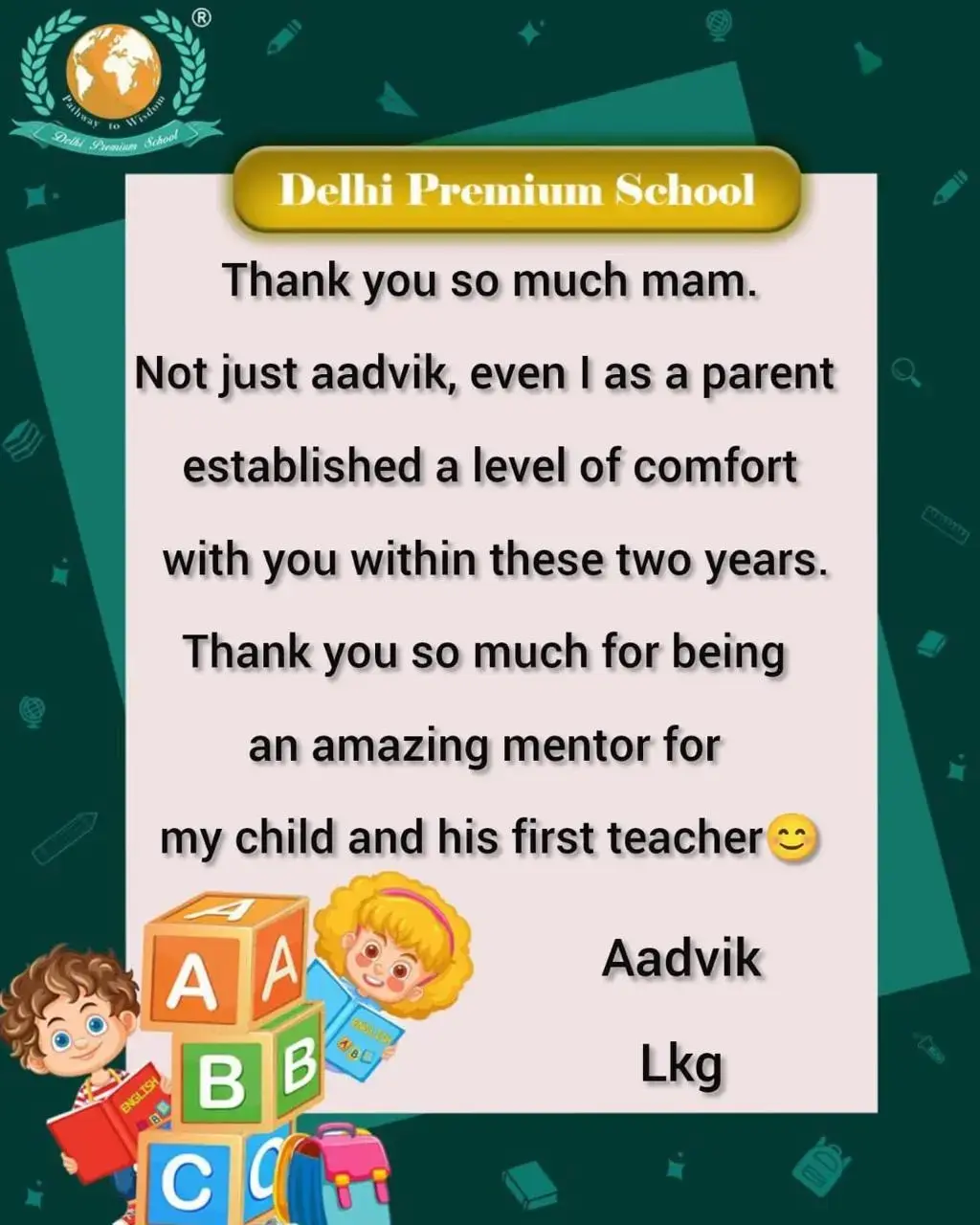 A review shared by a Delhi Premium School parent
