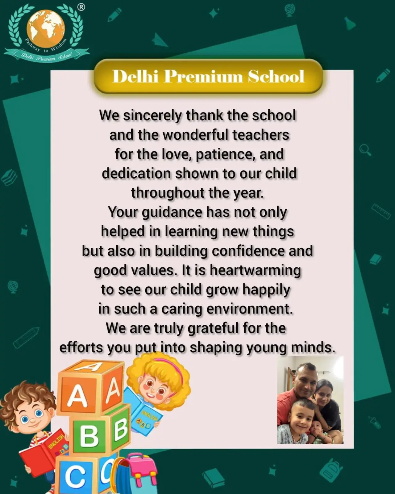 A review shared by a Delhi Premium School parent