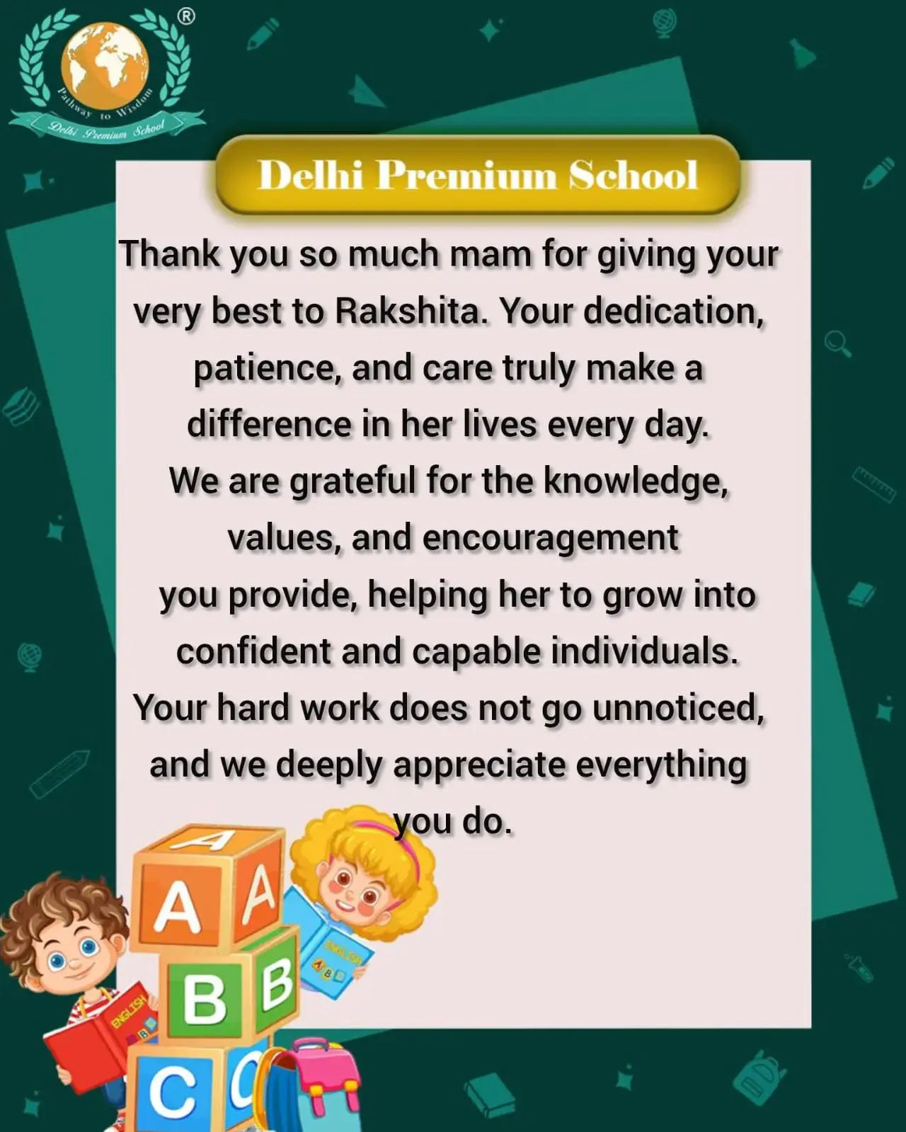 A review shared by a Delhi Premium School parent