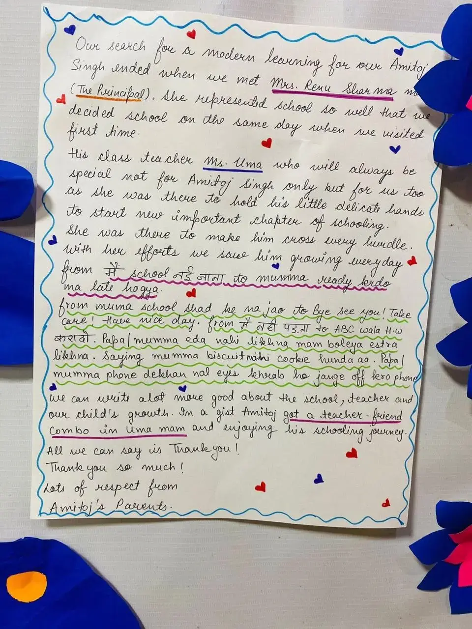 A review shared by a Delhi Premium School parent